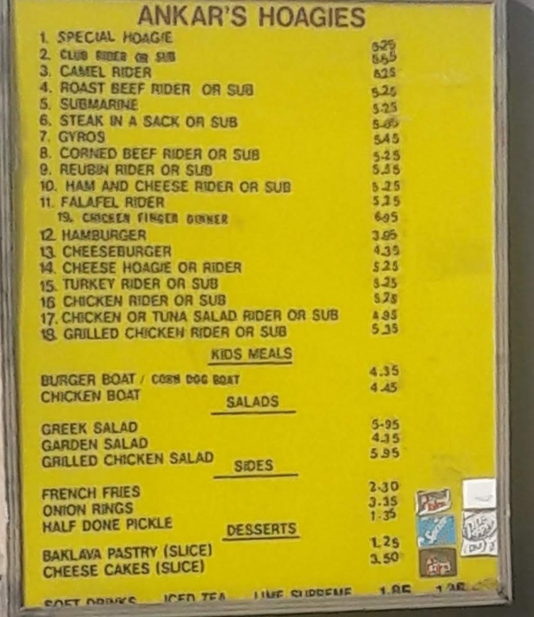 Ankar's Hoagies 58 Menu - Image 5